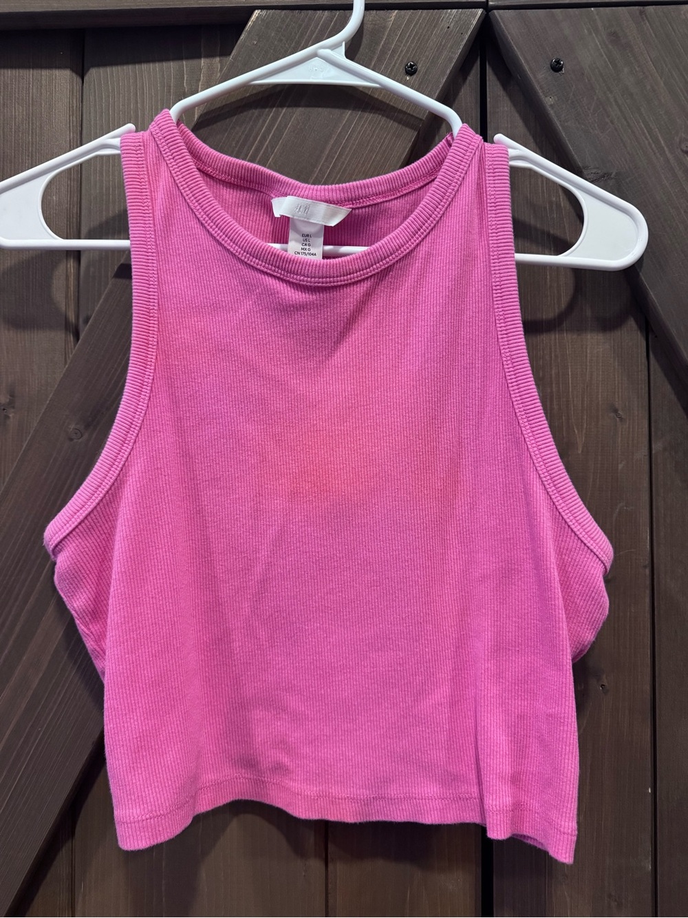 H&M Pink Ribbed Tank Top Crop